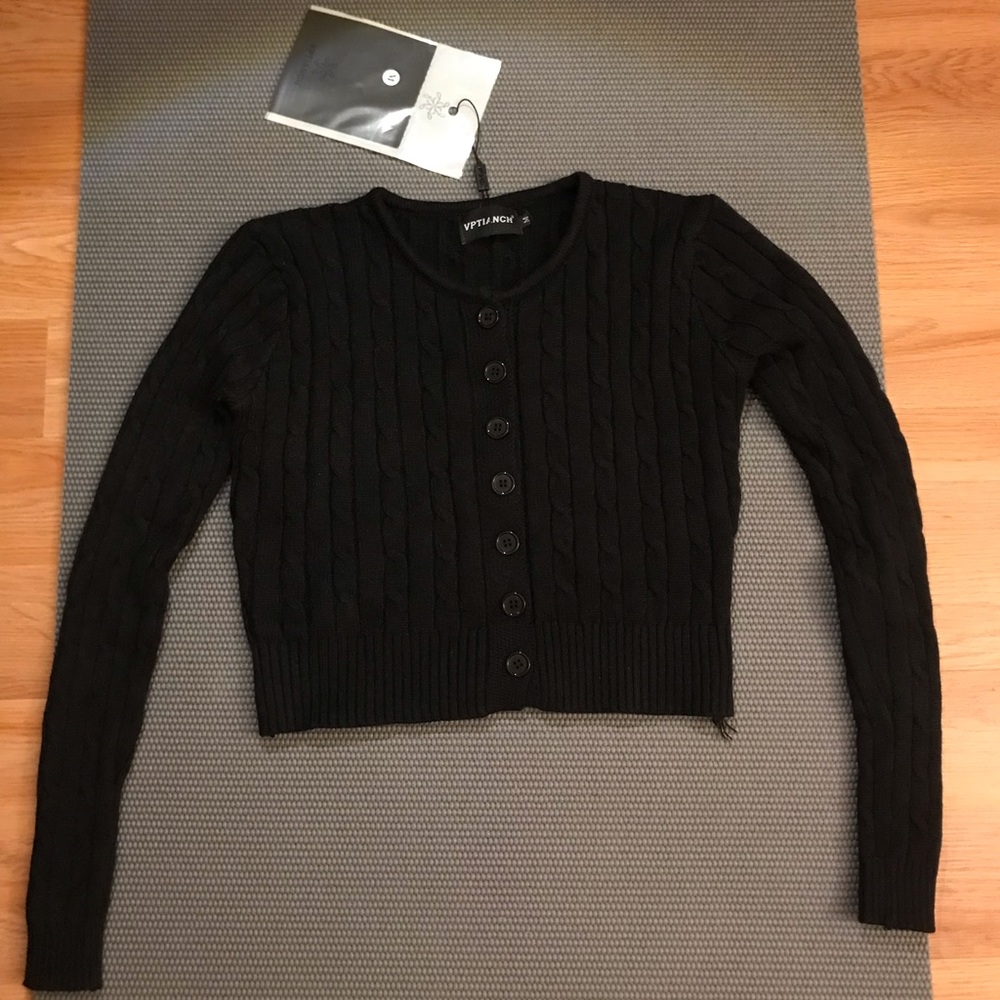 Cropped Knit Cardigan Top VPTIANCH YesStyle